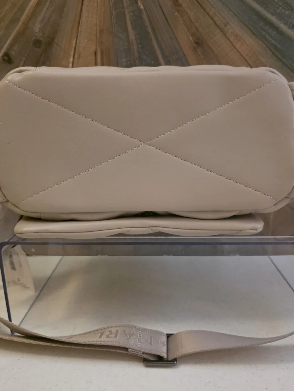 Tiba + Marl Nova Eco Compact Quilted Crossbody Diaper Bag Oyster Color NWT